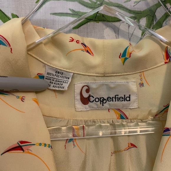 Vintage kite novelty small print button up blouse - Picture 9 of 9